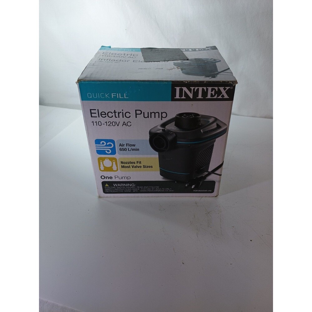 Intex Quick Fill Electric Air Pump 110-120V AC Inflates & Deflates Mattress